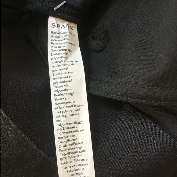 Spanx Slim Straight Faux Leather Black Cropped Pants - Picture 8 of 8